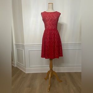 Women Red Lace Dress